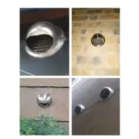 抽油烟机吸油烟机排烟管CIAA油烟机配件管道烟道止回阀外墙排风管帽 室外烟道口不锈钢风帽15CM适用外墙洞