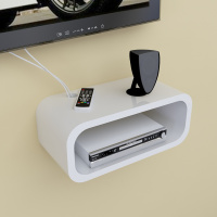 机顶盒创意格子墙上置物架CIAA客厅电视背景墙壁挂墙面影视柜装饰卧室 白色