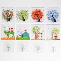 方便墙面家用挂件钩粘贴式CIAA瓷砖吸盘挂钩强力 粘胶 墙壁 卧室卫生 四季树8个甜蜜爱情8个透明8个