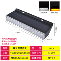 太阳能灯别墅户外CIAA庭院壁灯家用花园农村路灯人体感应防水室外电灯 轮廓灯双光源人体感应款