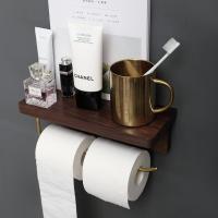 创意北欧CIAA卫生间厕所木质铜纸巾架手纸卷纸架免打孔