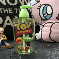 少女卡通分装瓶洗发水沐浴露空瓶子按压瓶挤压式CIAA洗手液瓶化妆品 荧光绿分装器三眼怪