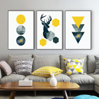 客厅装饰画现代简约CIAA轻奢挂画北欧沙发背 7776-S/7777-S/7778-S 50*70油画布画面时尚白框NX