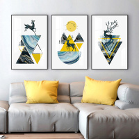 客厅装饰画现代简约CIAA轻奢挂画北欧沙发背景墙三联壁 30175/30176/30177 40*60水晶画面深木框NX