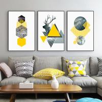 客厅装饰画现代简约CIAA轻奢挂画北欧沙发背景墙三联 10108/10109/10110 60*90油画布画面深木框NX