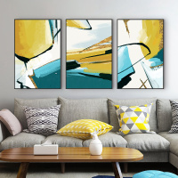 客厅装饰画现代简约CIAA轻奢挂画北欧沙发背景墙三联壁画抽象 6812/6813/6815 60*90水晶画面深木框NX