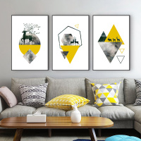 客厅装饰画现代简约CIAA轻奢挂画北欧沙发背景墙三 15331/15332/15333 40*60油画布画面时尚白框NX