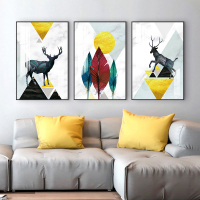 客厅装饰画现代简约CIAA轻奢挂画北欧沙发背景墙三联壁 20530/20529/20531 40*60水晶画面深木框NX