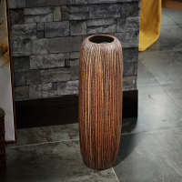 欧式创意现代客厅家居软装CIAA饰品高陶罐缸陶瓷落地大花瓶摆件艺术品 新品黄条纹(高95cm)