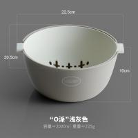 双层 洗菜盆沥水篮家用CIAA厨房淘菜筐大号创意洗菜篮子客厅水果盘 O派浅灰色-小号