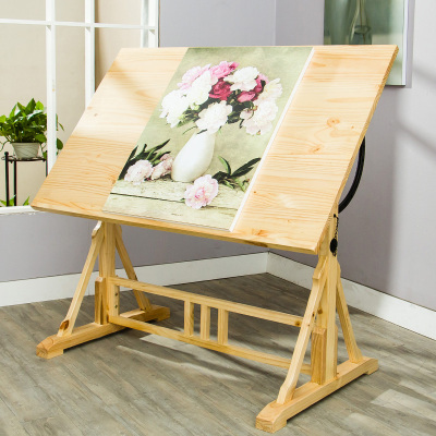 美式复古绘画桌设计师CIAA绘图桌木质素描油画架创意书法桌书桌写字台