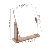 网红镜子化妆镜CIAA家用台式桌面木质可折叠女便携大号宿舍学生梳妆镜 加大号[收藏加购送梳子颜色随机]