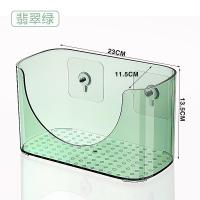 免打孔卫生间化妆品CIAA收纳架壁挂式厕所浴室洗漱台置物架透明桌面盒 翡翠绿