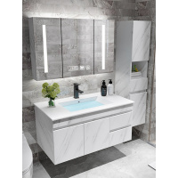 北欧浴室柜组合CIAA洗手洗脸面盆池洗漱台盆卫生间落地式卫浴智能镜柜