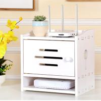 路由器CIAA架子机顶盒置物架落地桌面wifi放置架排插收纳盒立式木质