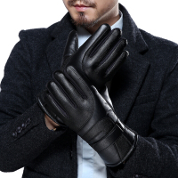 手套男士冬季学生韩版加厚骑行摩托车保暖加绒棉手套骑车户外防水加厚款黑色均码