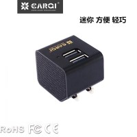 丁荣鑫 AC21D07黑色双口迷你USB手机充电器 ----黑色