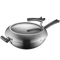 苏泊尔 SUPOR X晶盾304不锈钢少油烟防粘炒锅32cm可立盖CC32JA1