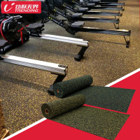 健身房橡胶地垫有氧区力量区跑步机隔音减震缓冲地垫橡胶卷材