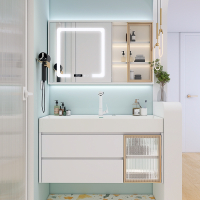 东映之画浴室柜组合现代简约轻奢卫生间一体洗漱台洗脸洗手盆柜智能镜木
