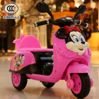 米奇儿童电动车摩托车三轮车带遥控充电式1-6岁儿童可坐玩具童车