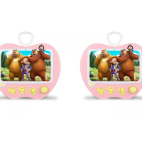 [正品米蛋]二代K5学习故事机可充电移动儿童学习机家庭娱乐卡拉OK玩具早教机 粉红色二代16G触摸屏