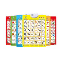 乐乐鱼有声挂图6张限时送挂钩+电池 儿童早教学习玩具 动物拼音英文数字宝宝声语音识字