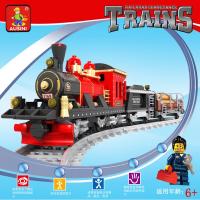 乐高积木拼装火车玩具轨道模型儿童拼插货运火车男孩6-10周岁