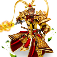 王者荣耀积木孙悟空三国曹赵云机甲拼装模型拼插玩具男孩子