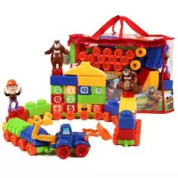 宏星积木塑料拼插儿童玩具熊出没火车积木早教玩具积木