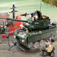 启蒙积木兼容乐高男孩拼装模型6-10岁儿童玩具军事坦克823