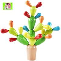 拼插木质玩具仙人球多功能仙人掌拆装积木儿童拆拼装堆砌百变