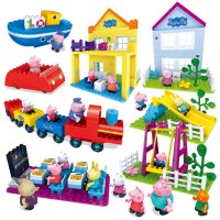 正版小猪佩奇兼容乐高邦宝大颗粒拼装积木儿童玩具2-3-6岁