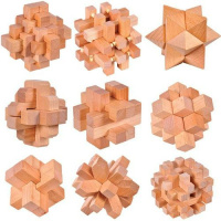 比优孔明锁 鲁班锁套装小学生积木九连环力早教玩具成人智力