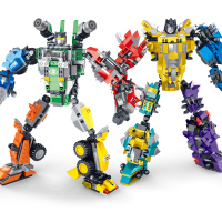 兼容乐高星钻积木积变战士恐龙变形金刚机器人6儿童8男孩拼装玩具