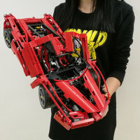 兼容乐高拼装积木博乐恩佐法拉利高难度组装汽车机械模型男孩玩具