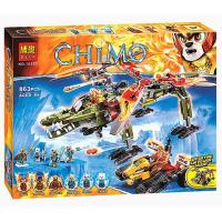 气功传奇鳄灵王金狮蛮鳄合体救援机积木兼容乐高70227博乐10358