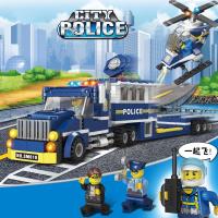 警察拖车VS极速警车套装 乐高积木玩具警车变形机甲2IN1男孩女孩