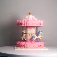 爱上拼积木丨大大号旋转木马双人夹娃娃机#2000粒左右