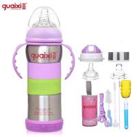 保温奶瓶带手柄吸管不锈钢宽口径吸管水杯两用儿婴儿宝宝 5用