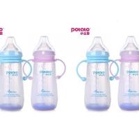 新款 小土豆双层宽口玻璃奶瓶宽口径防烫感温奶瓶带手柄吸管硅胶奶嘴120ml 240ml