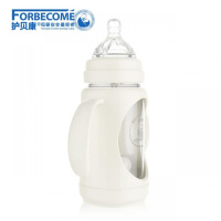 [正品销售]护贝康 安心宽口玻璃奶瓶 防摔带吸管带握把奶瓶玻璃