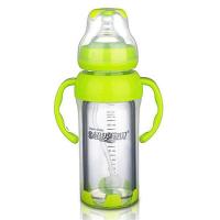 儿宽口径双层玻璃防摔防爆奶瓶婴儿晶钻防呛防胀气奶瓶240ml