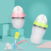 宝宝宽口径全软硅胶奶瓶 婴儿喝水奶瓶儿防摔防胀气断奶奶瓶