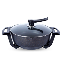 超大容量麦饭石电火锅韩式多功能电热锅电炒锅煮锅不粘锅圆烤肉锅