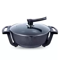 超大容量麦饭石电火锅韩式多功能电热锅电炒锅煮锅不粘锅圆烤肉锅