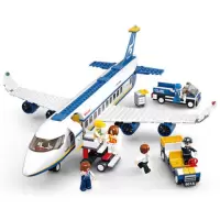 小鲁班拼装积木空中巴士飞机玩具模型积木