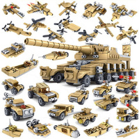 [16盒合一544片兼容乐高积木雷霆战火]坦克飞机拼装拼插积木玩具