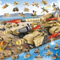 逗乖比 军事系列雷霆战火16盒拼装积木玩具
