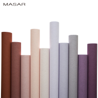 玛撒5.3㎡/卷进口素色壁纸纯色温馨粉色桔色环保无纺布墙纸